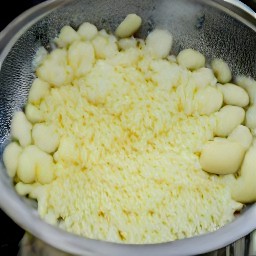 a paste made from the crushed garlic.
