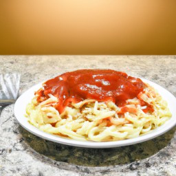 

This vegan, nuts-free, soy-free and lactose-free Italian spaghetti lunch is a delicious mix of onions, portabella mushrooms and tomato sauce to make a perfect pasta & noodles meal.