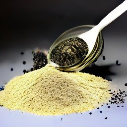 a bowl of black pepper, mustard powder, granulated sugar, white vinegar and vegetable oil.