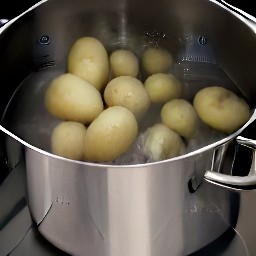 4 cooked potatoes.