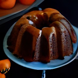 the persimmon bundt cake is done baking.