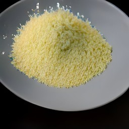 the grated parmesan cheese is transferred to a plate.