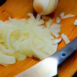 chopped onions and minced garlic.