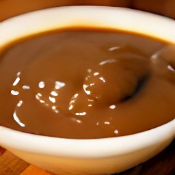 the cooked gravy was transferred to a serving bowl.