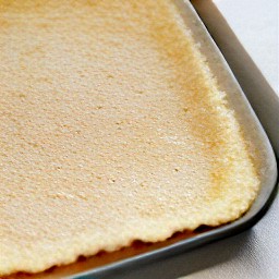 a flat sheet of flour mixture.