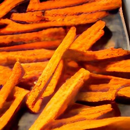 spicy baked sweet potato sticks.