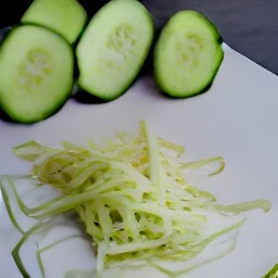 shredded cucumbers.