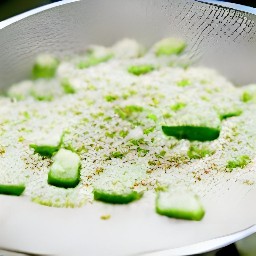 the shredded cucumbers are passed through a sieve.