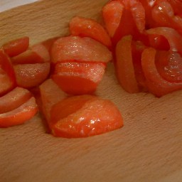 the tomatoes are chopped.