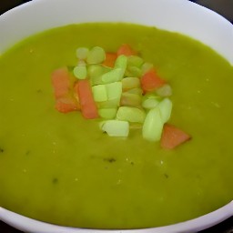a pot of split pea soup.