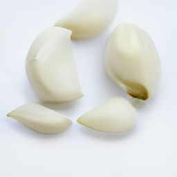 a peeled garlic clove.