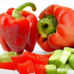 chopped onion, green bell peppers, red bell peppers, and green chili peppers.