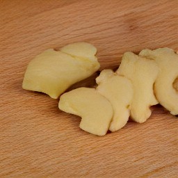 the ginger peeled and the peel discarded.