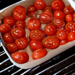 a dish of baked tomatoes.