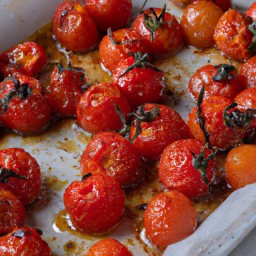 

Sherry cherry tomatoes are a delicious vegan and allergen-free side or baked dish, made with onions and sweet cherry tomatoes.