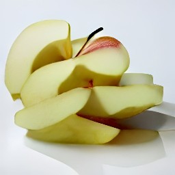 thinly sliced peeled apples.