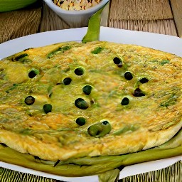 a cooked egg mixture that can be used to make runner bean flour tortillas.