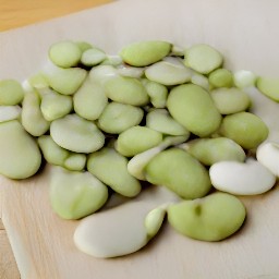 a thin cut of the lima beans.