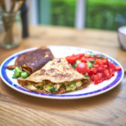

This delicious, gluten-free, nut-free and soy-free Mexican side dish combines lima beans, eggs, parmesan cheese and red onions in a tasty runner bean tortilla & tomato salad.