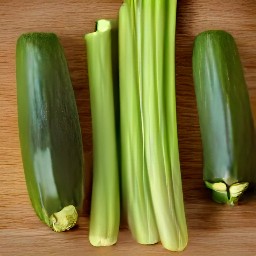 chopped celery sticks and zucchini.