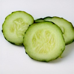 the cucumber is cut into slices.