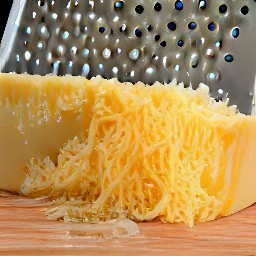 the output is shredded cheese.