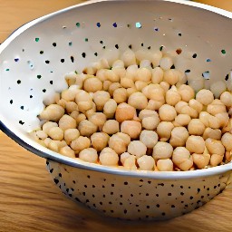 the chickpeas have been rinsed and drained.