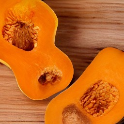 a peeled butternut squash.