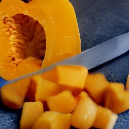 cut butternut squash into chunks.