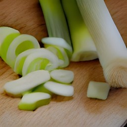 leeks that have been sliced.