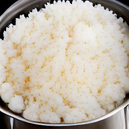 two cups of cooked white rice.