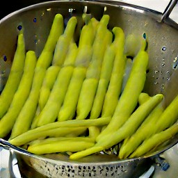 the beans are drained and cooled.
