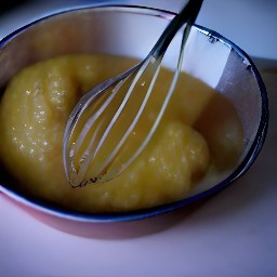 a bowl of applesauce mixture.