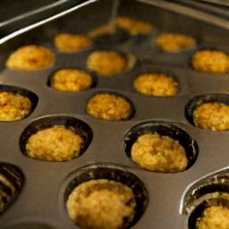the muffin tin placed in the hot oven and baked for 20 minutes.