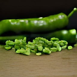 chopped green chili peppers.