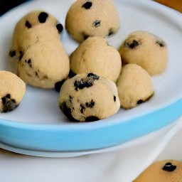 balls of chocolate chip dough.
