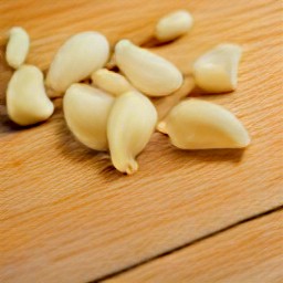 garlic that is peeled and chopped.