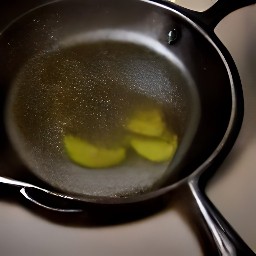 the vegetable oil heated in a skillet pan.