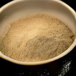 the output is a crumbly mixture of ground mace, butter, brown sugar and all-purpose flour.
