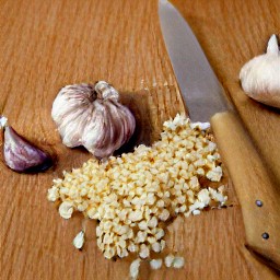 scallions that are trimmed, cut, peeled, and minced.