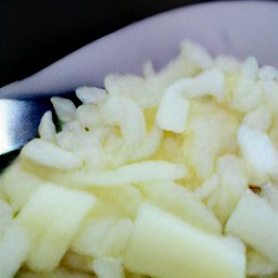 chopped onion, garlic, and cilantro.