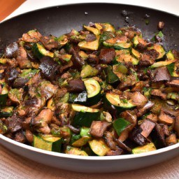 

This delicious vegan, gluten-free, eggs-, nuts-, soy- and lactose-free European side dish of zucchini, portabella mushrooms and onions will make a great addition to any British dinner.