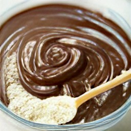 a bowl of chocolate and flour.
