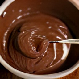 a bowl of melted chocolate.