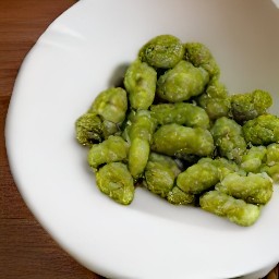 a mixture of the drained gnocchi-beans and the pesto.