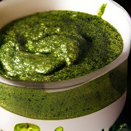 a pesto that is smooth and has a consistent texture.