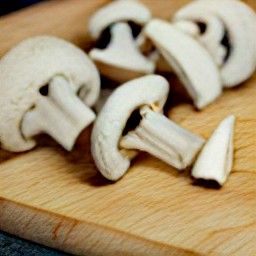the mushrooms have been cut.