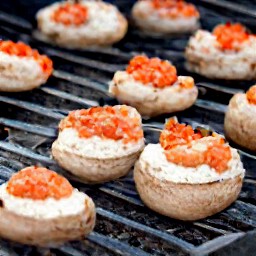 eight grilled portabello mushrooms.