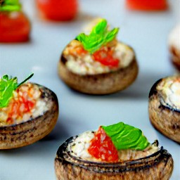 the grilled portabello mushrooms are transferred to a platter.