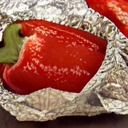 a roasted red bell pepper.